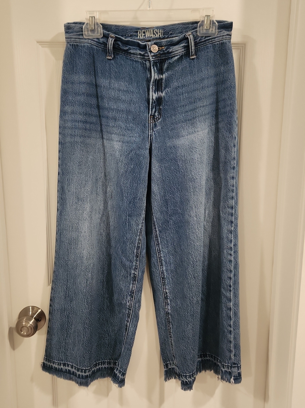 Rewash Filmore Wide Leg Crop Jeans Size 9 29 Hight Rise Blue Zipper Fly JW25852W